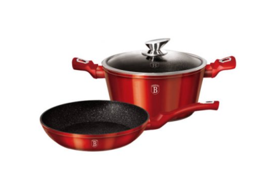 Berlinger Haus Frypan&Casserole set BH6779 (4pcs/24sm) Burgundy