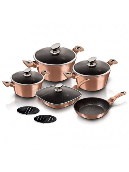 Berlinger Haus Frypan&Casserole set BH6191 Rose Gold (11pcs)