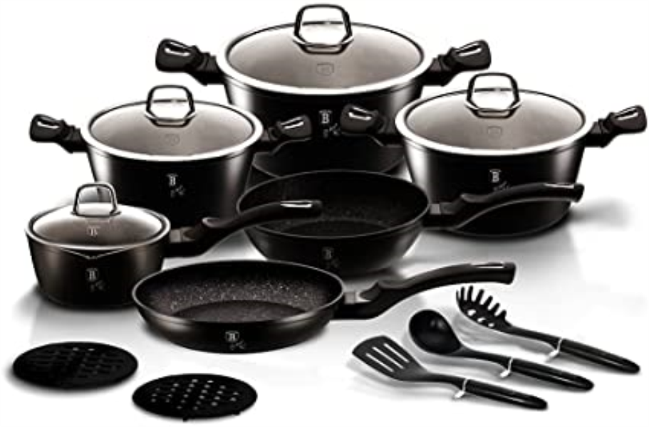 Berlinger Haus Frypan&Casserole set BH6155 Black Silver