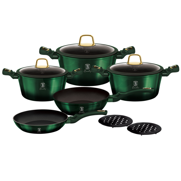 Berlinger Haus Frypan&Casserole set BH6065 Emerald (10pcs)