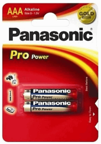 Panasonic Аккумулятор LR03XEG/2BP (40125) PRO POWER AAA 2