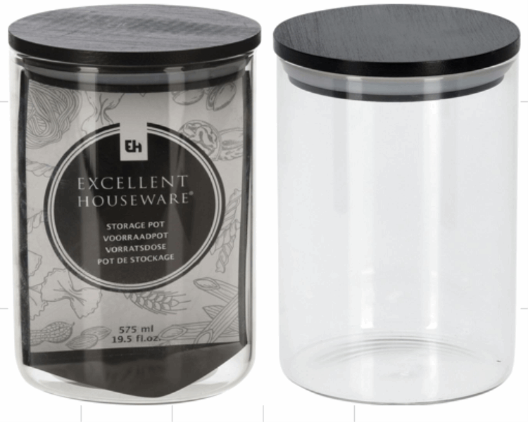 EH STORAGE JAR GLASS WITH LID 040681 (575ML)